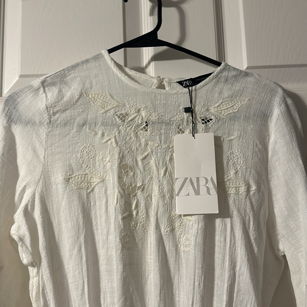 NWT Zara Cream Mini Dress - Picture 6 of 7